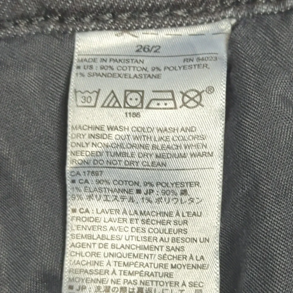 Banana Republic High Rise Slouchy Ankle Rollup Faded Black Denim Jeans Sz‎ 26 2